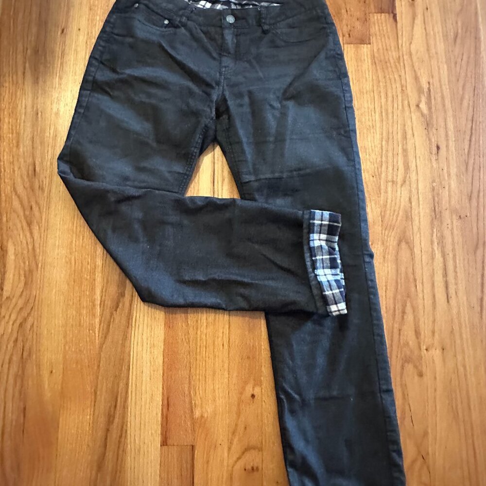 Women's Prana Flannel Lined Dark Jeans - 6/28 - Organic Cotton Stretch